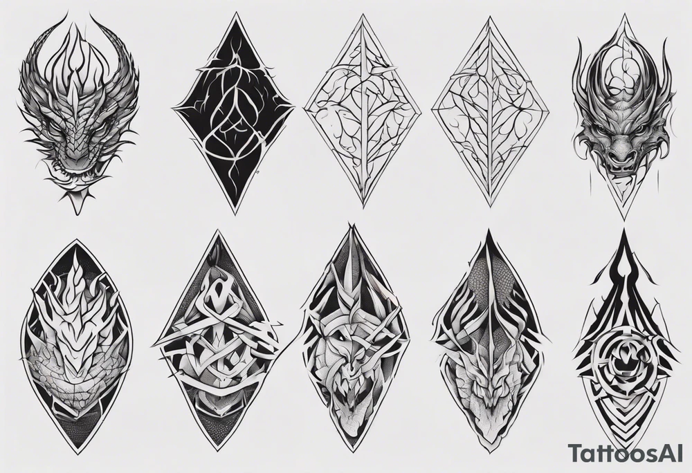Dragon skin symmetrical tattoo idea