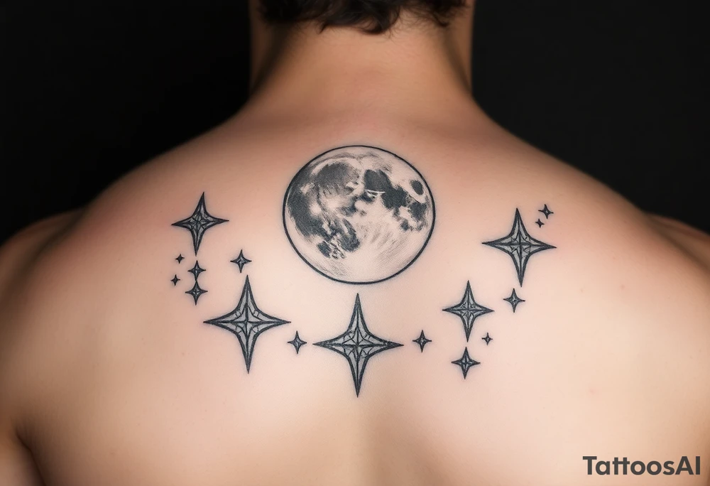 The moon and the stars tattoo idea