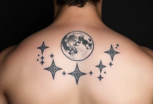 The moon and the stars tattoo idea