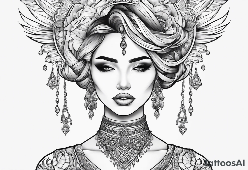 Feminine throat tattoo idea