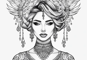 Feminine throat tattoo idea
