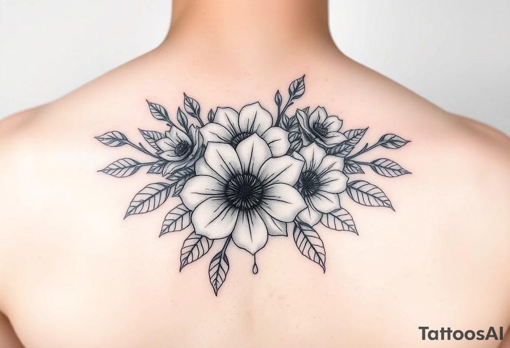 bouquet of flowers tattoo idea