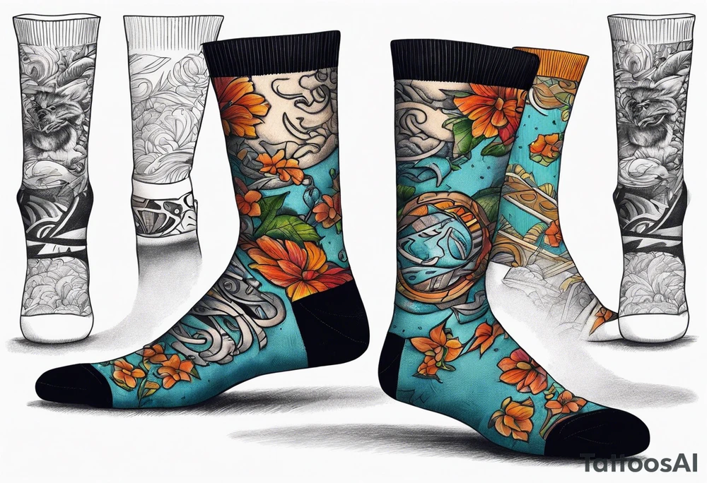 A pair of used gym socks that are smelly tattoo idea