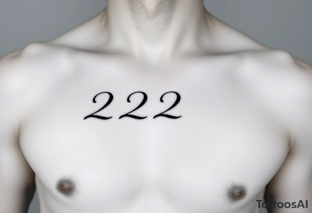 224 tattoo on ribcage under chest left side an elegant handwritten calligraphy style. The digits are slightly italicized with a smooth flowing script. The lines are clean, refined, and slightly bold at the base, giving a subtle brush-pen effect. tattoo idea