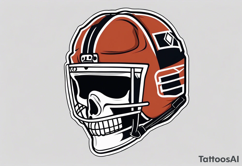 hockey skull with helmet tattoo idea