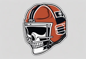 hockey skull with helmet tattoo idea