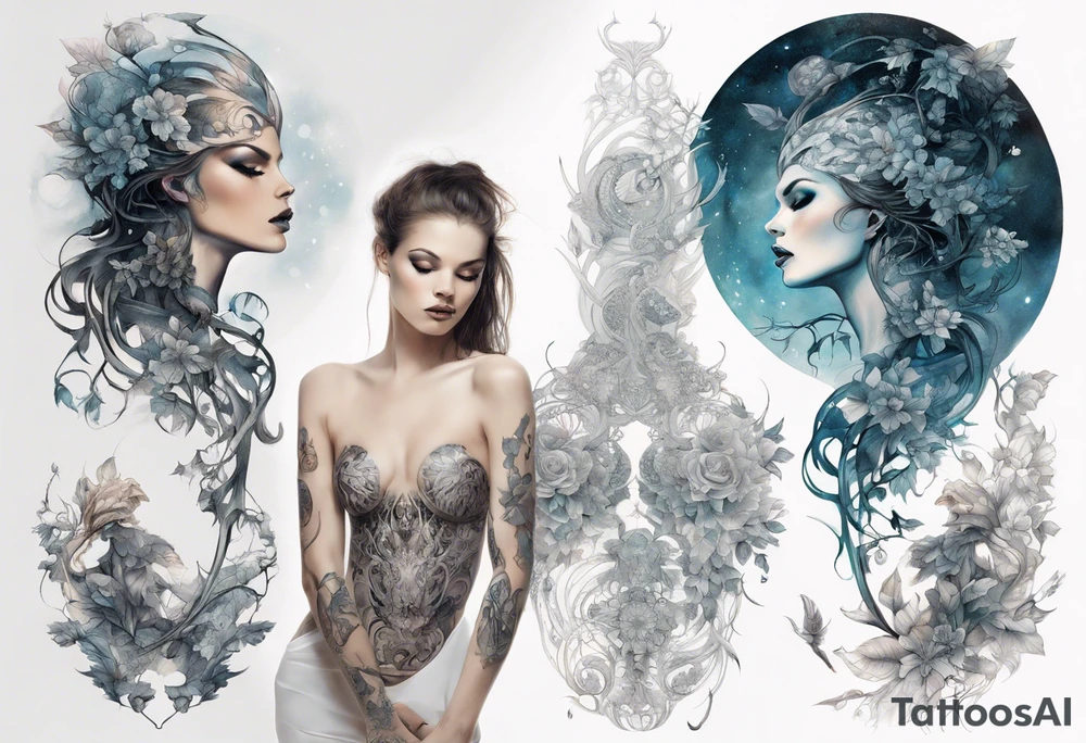 enchanted night by karol bak, intricate tattoo idea