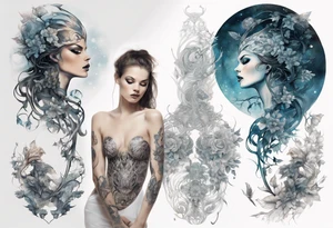enchanted night by karol bak, intricate tattoo idea