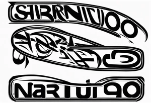 naruto headband with the letters AR in the middle tattoo idea
