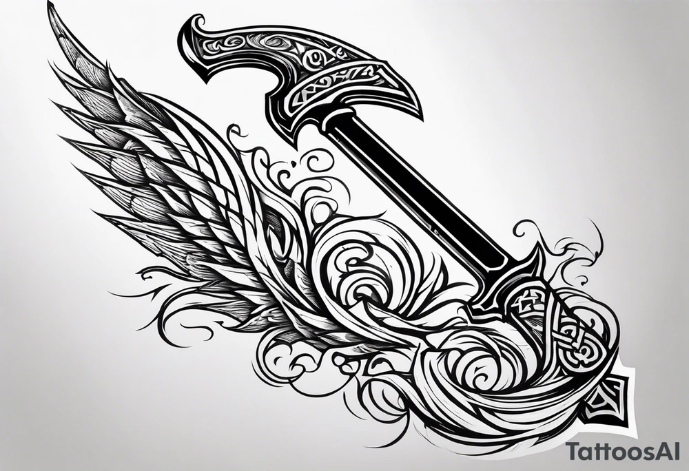 Valhalla  warrior   Sword axe
 Dragon tattoo idea