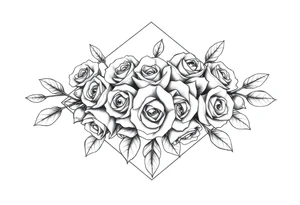 A lot of Small Roses in a diamond shape tattoo idea