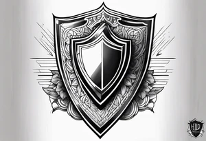 Shield on forearm tattoo idea
