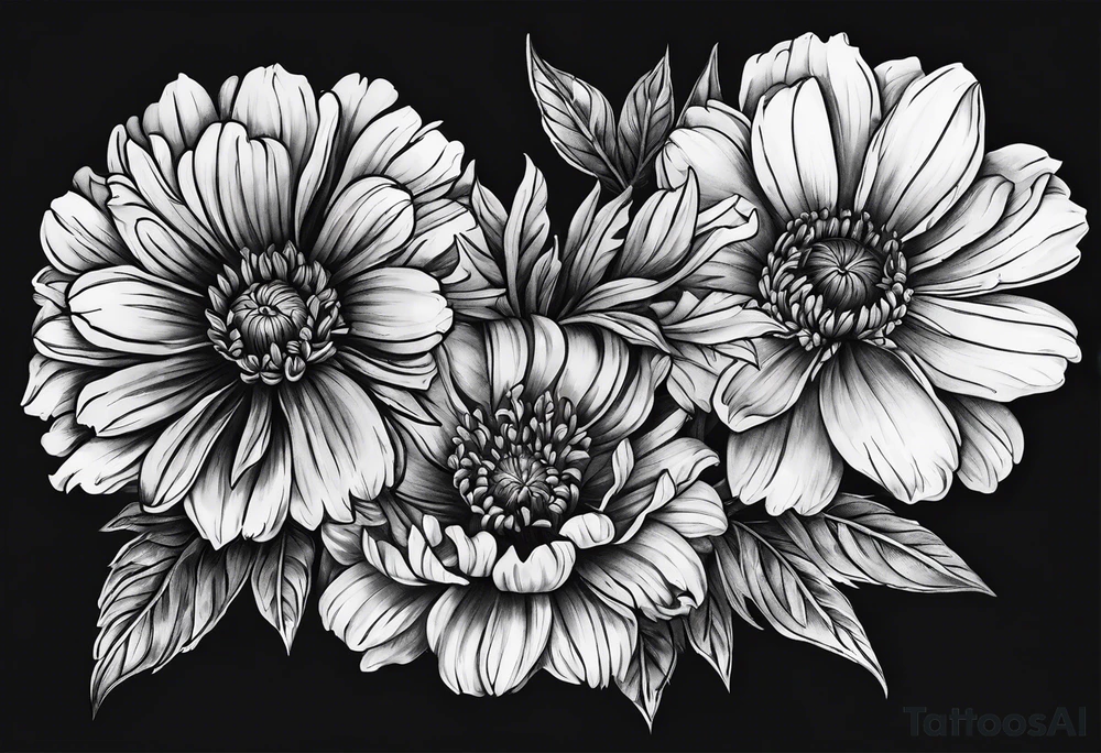 A stemless marigold tattoo idea