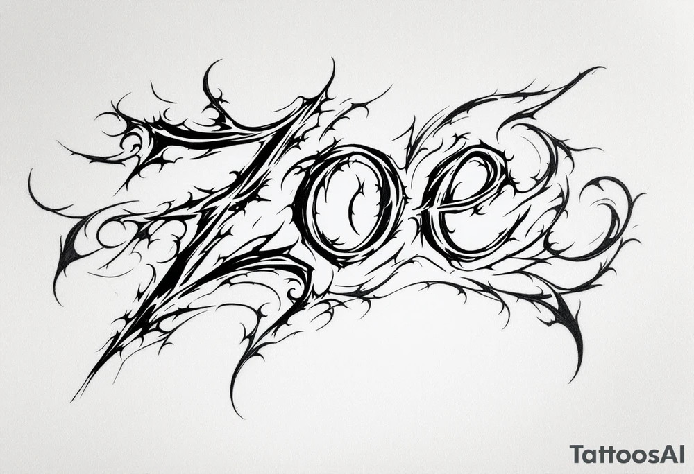 About zoe name tattoo idea