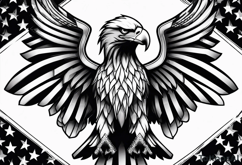 American flag eagle tattoo idea