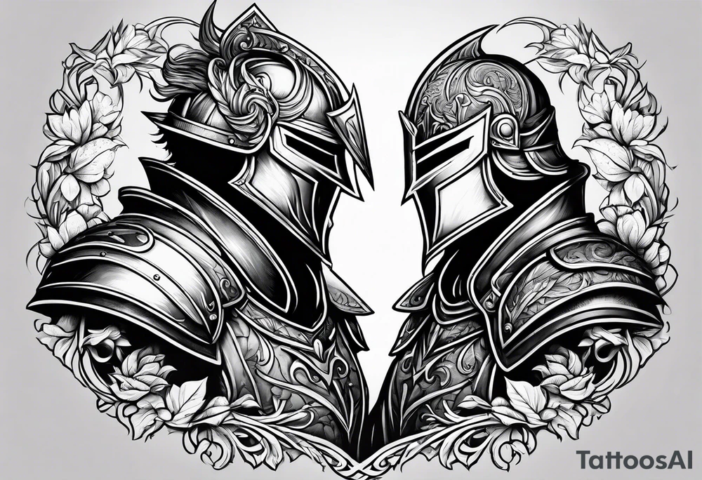 two male knights in love tattoo idea