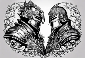 two male knights in love tattoo idea