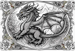 Standing Welsh dragon tattoo idea