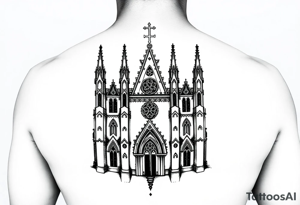 Gothic cathedral tattoo idea