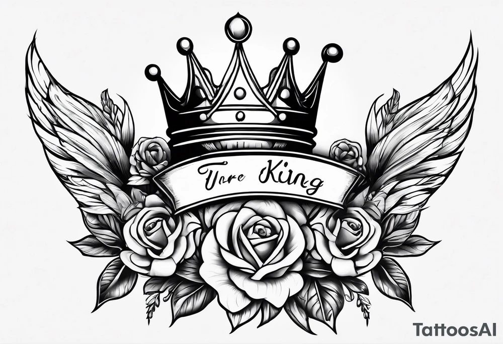 Couples tattoo with king crown and name (Tyler) tattoo idea