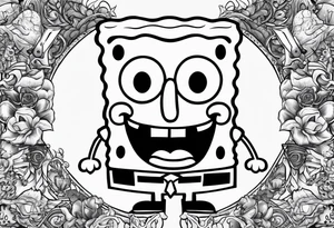 SpongeBob hanging with stone cold Steve austin tattoo idea