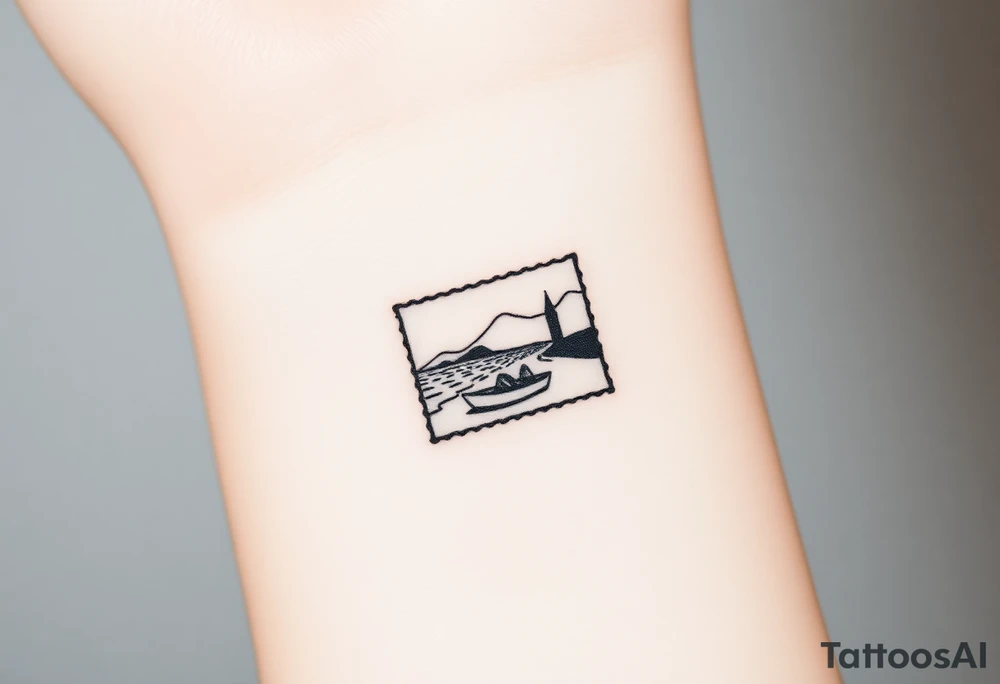 A postage stamp of Benidorm tattoo idea