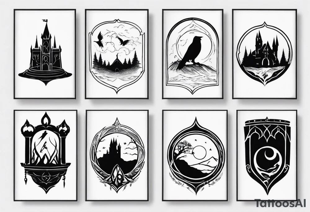 Lord of the rings and Harry Potter movie mashup. Small and very simple. tattoo idea