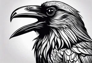raven head tattoo idea