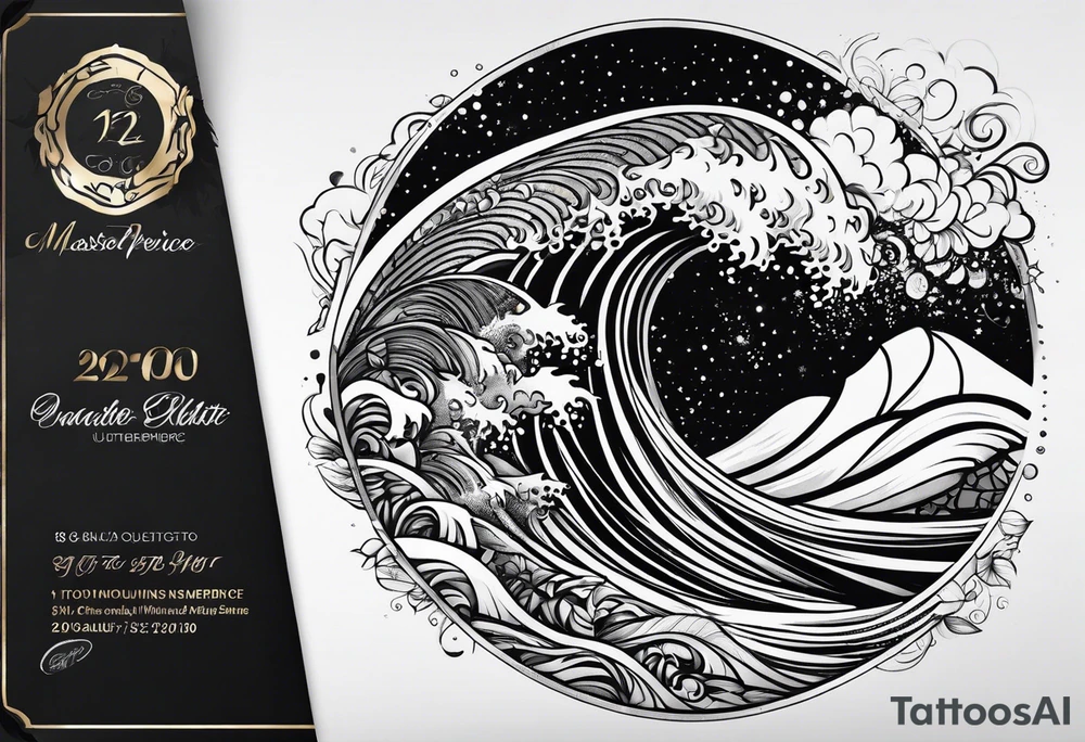 Black man surfing tattoo idea
