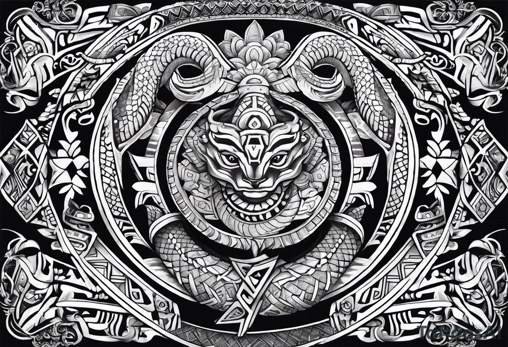 Aztec snake tattoo idea