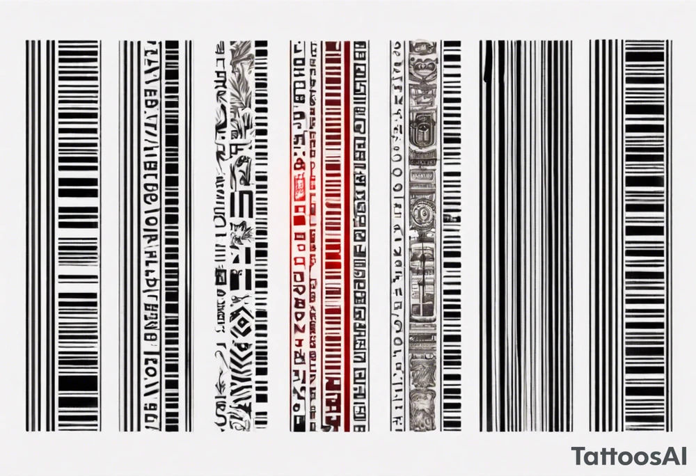 Hebrew Bar code tattoo tattoo idea