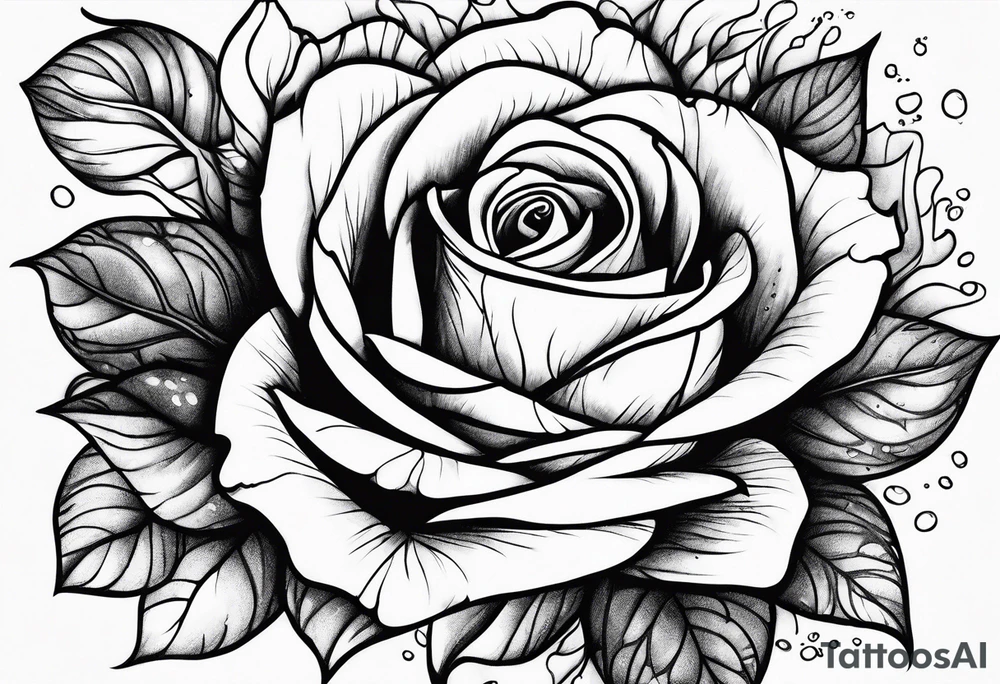 rose raining petals tattoo idea