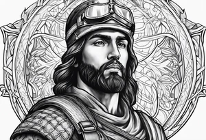 Religious tattoo representing a soldier of Christ tattoo idea