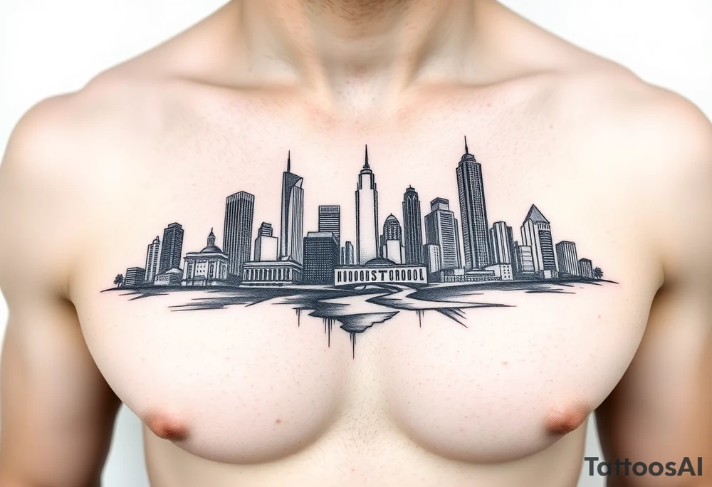 Houston texas skyline tattoo idea