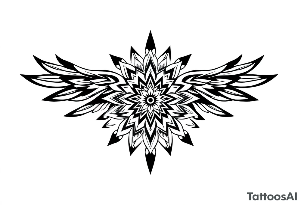 spiritual feather indian mandala shaman tattoo idea