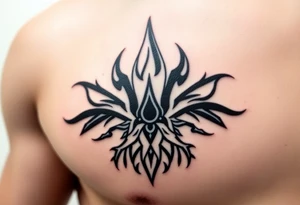 a flame in a roots form tattoo idea