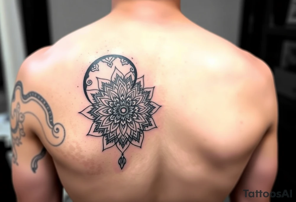 For a kidney donor- arm half sleeve using shape using shape of left kidney and mandala with mandalas cascading as a way of showing life given. More defined kidney. A kidney made of two mandalas tattoo idea