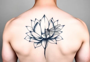 Lotus flower and dragonfly tattoo idea
