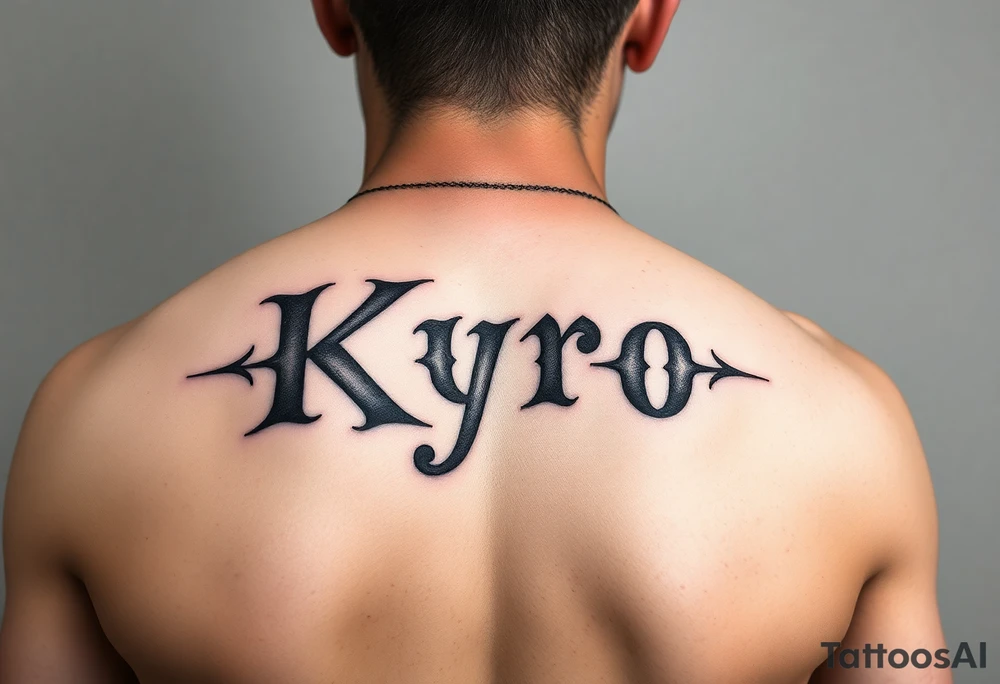 The name Kyro on the arm tattoo idea