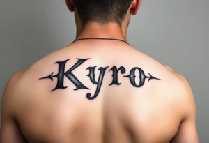 The name Kyro on the arm tattoo idea