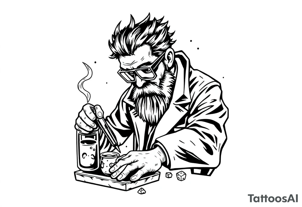 mad scientist cooking up meth tattoo idea