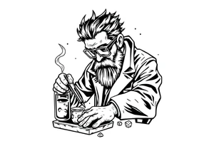 mad scientist cooking up meth tattoo idea