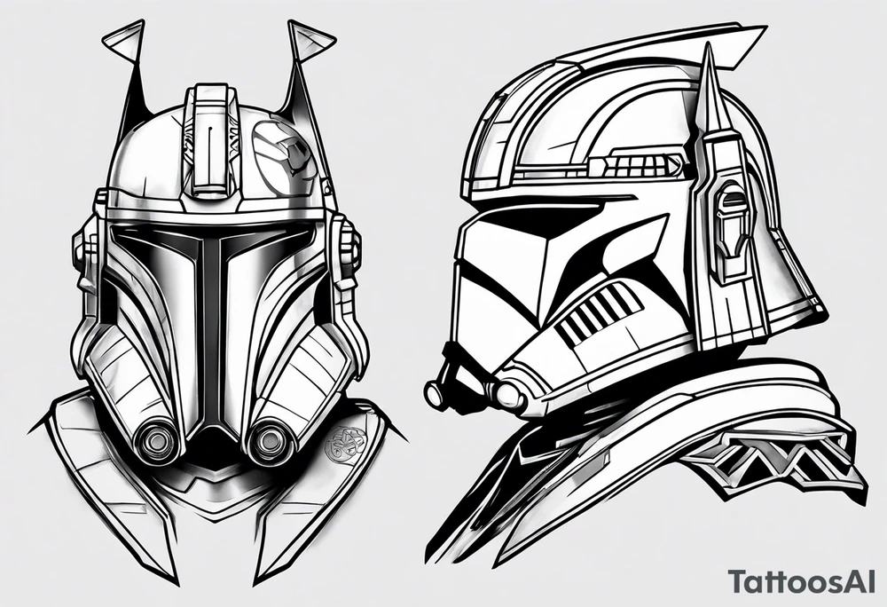 Captain Rex, Pistols drawn, Phoenix Squadron Helmet, Ahsoka Tano tattoo idea