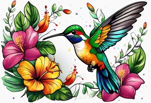 Ghana 🇬🇭, Curaçao 🇨🇼, flowers, hummingbirds,  butterflies tattoo idea