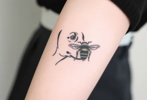 brown lab sniffing or chasing a bumble bee tattoo idea