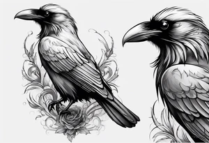 Scary ravens sleeve tattoo idea