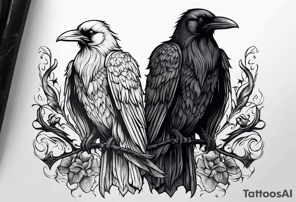 Raven and grim reaper sythe tattoo idea