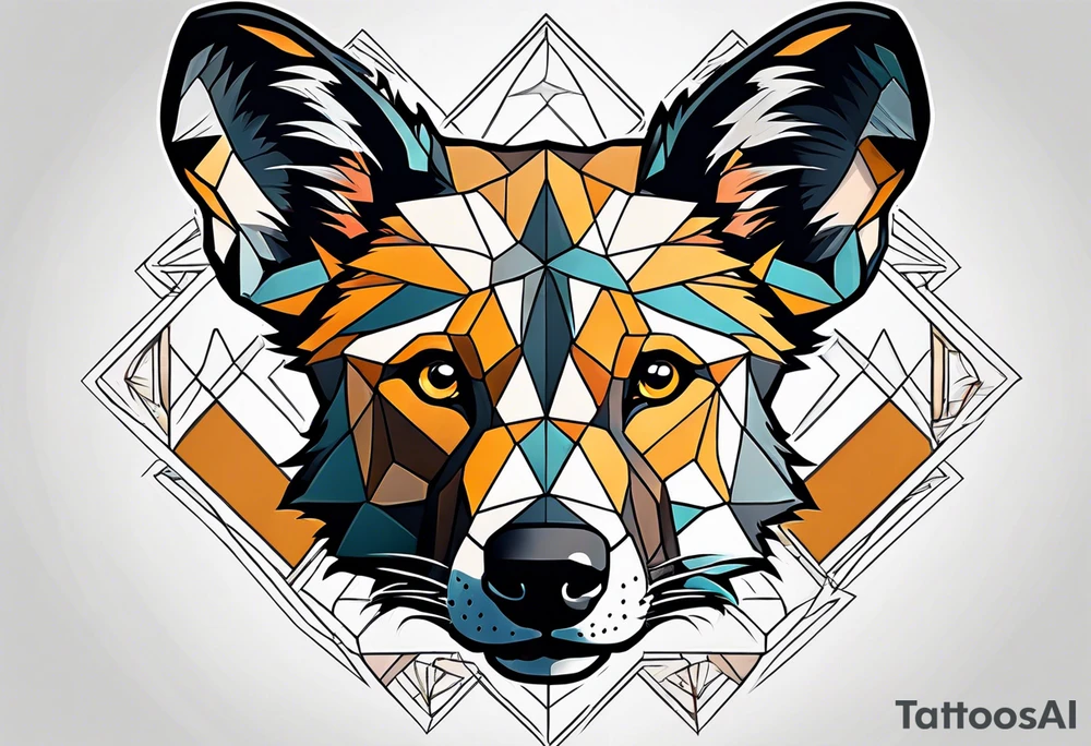 African wild dog tattoo idea