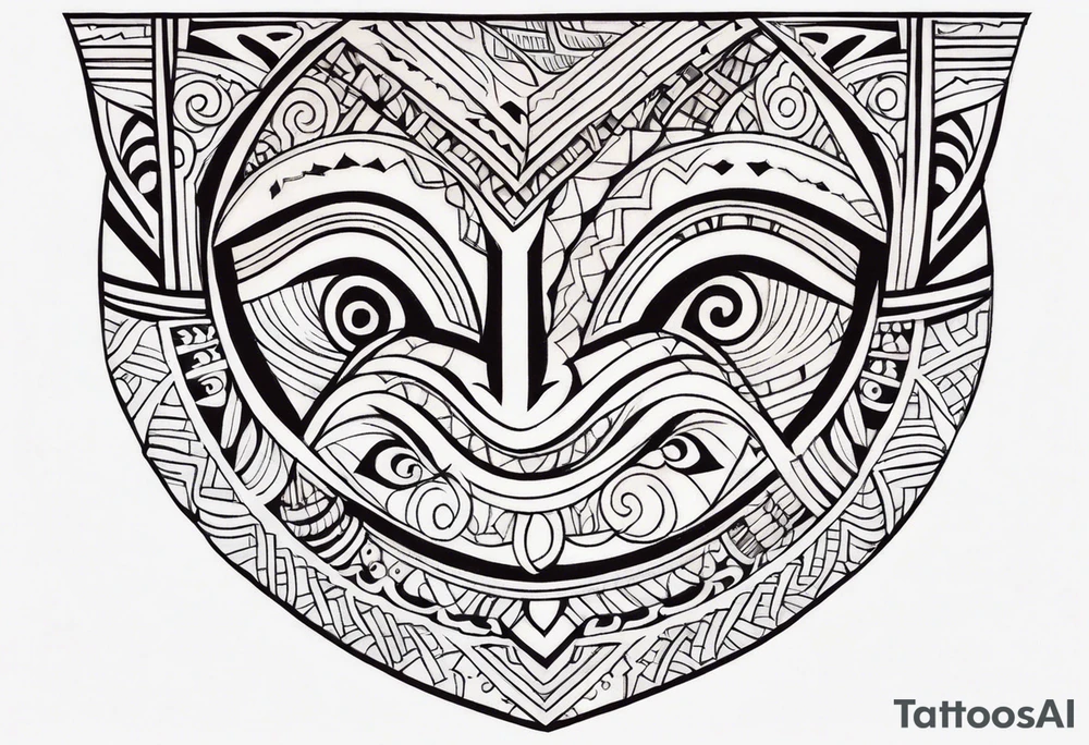 Polynesian neck to chin tattoo tattoo idea