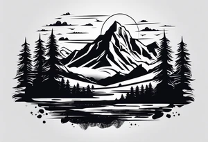 Mountain range silhouette chic tattoo idea